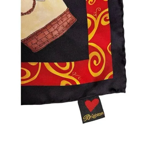 Brighton 100% silk scarf with fashion accessories print size 21” X 21” - Picture 2 of 12